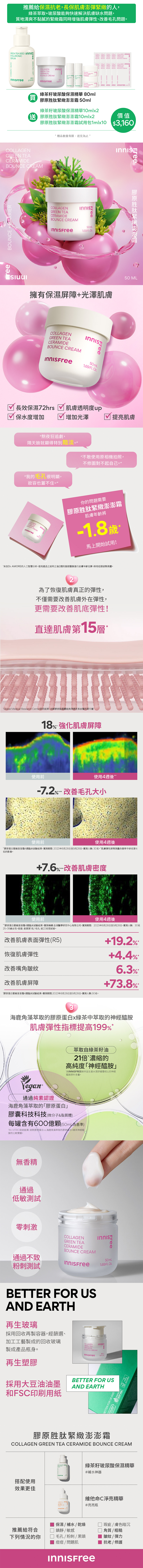 [9月限定] 綠茶膠原魅力爆澎組 innisfree GT+CGC