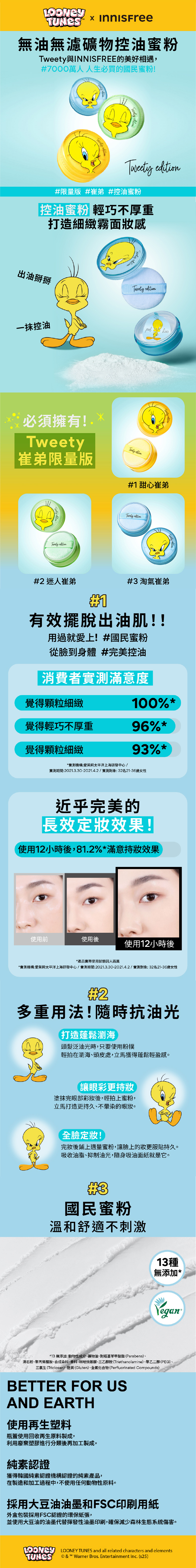 [Tweety限量版] 無油無慮礦物控油蜜粉 5g innisfree TWEETY EDITION NO-SEBUM MINERAL POWDER