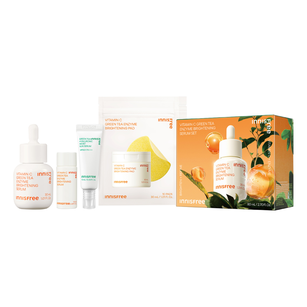 維他命C淡斑超值組 innisfree VITAMIN C GREEN TEA ENZYME BRIGHTENING SERUM SET
