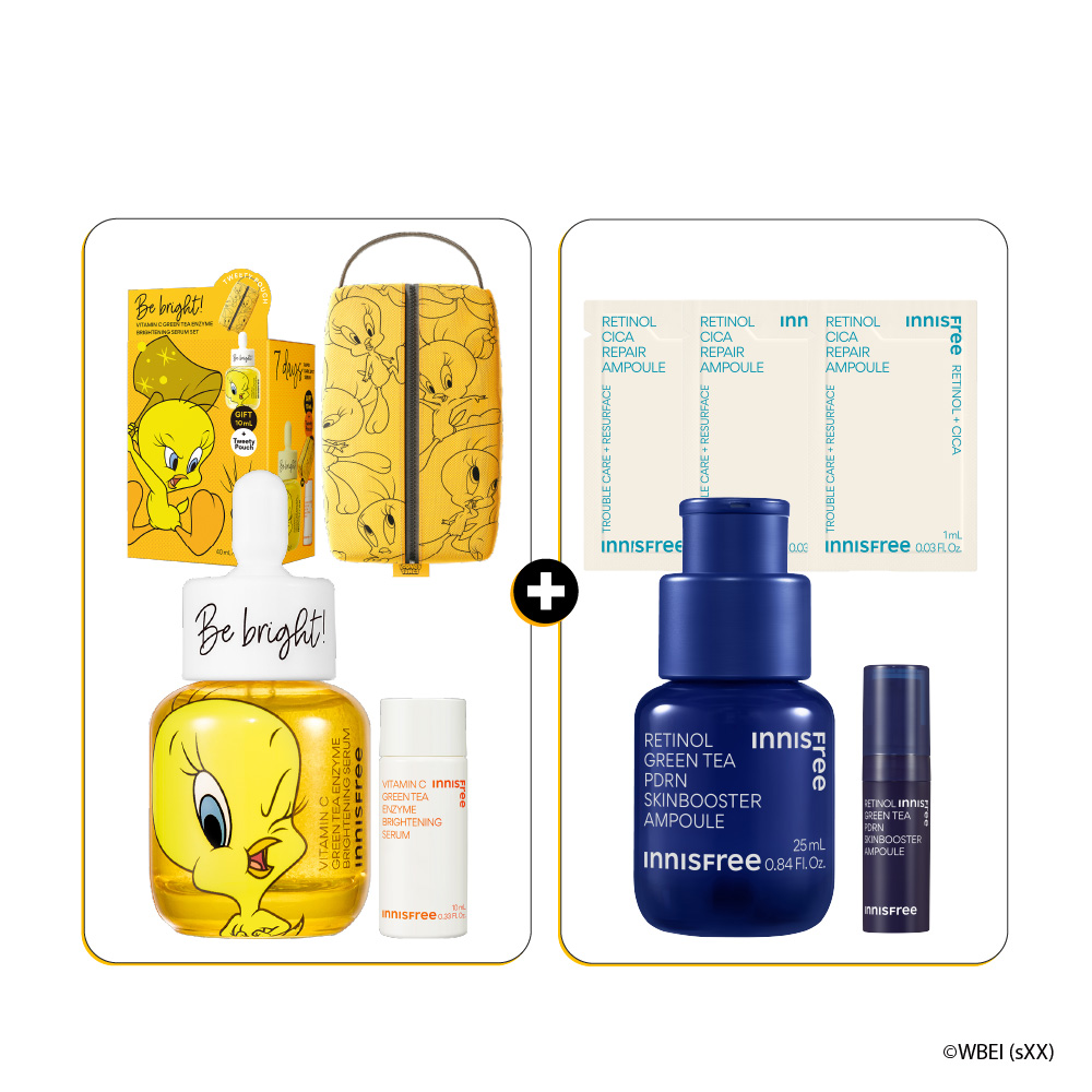 早C晚A水光抗老組 [崔弟限定進階版] innisfree Tweety VC+PDRN