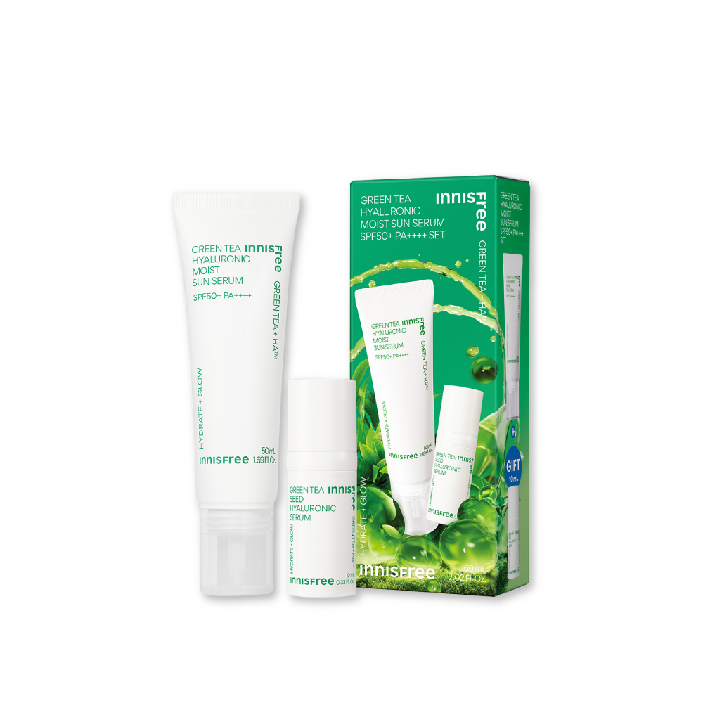 綠茶玻尿酸防曬精華組 innisfree
