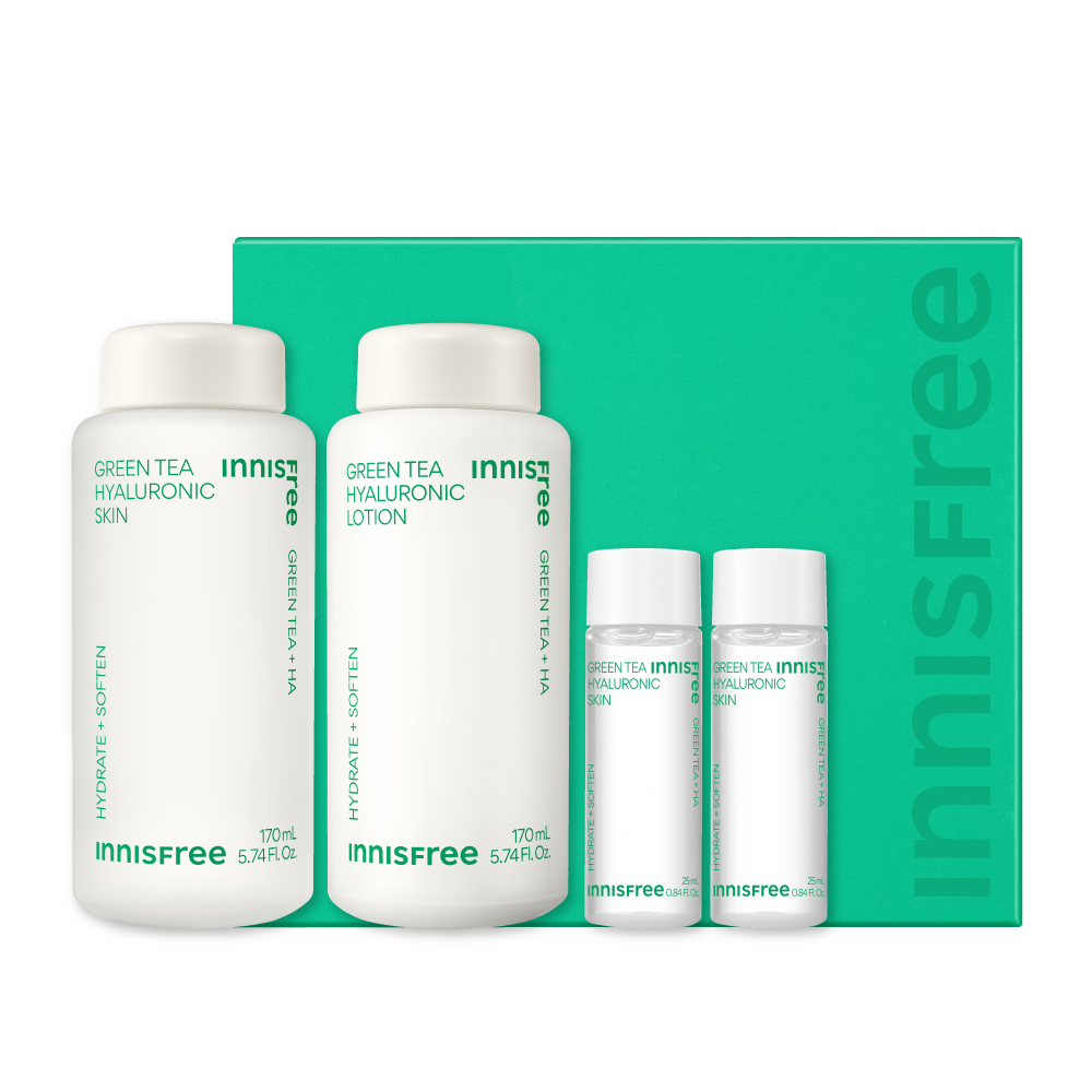 【VIP之夜限定】綠茶玻尿酸保濕水乳組 innisfree