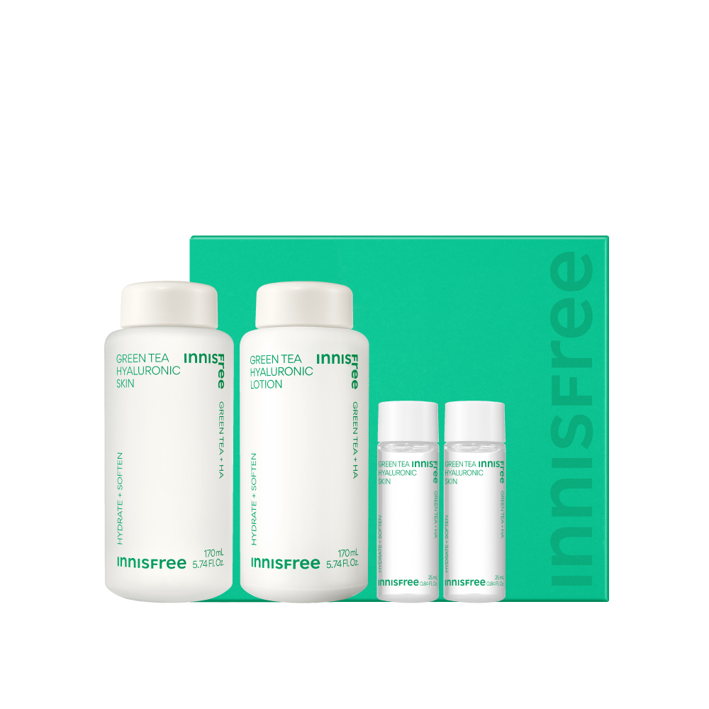 【VIP之夜限定】綠茶玻尿酸保濕水乳組 innisfree VIP GREEN TEA HYALURONIC SKIN CARE SET