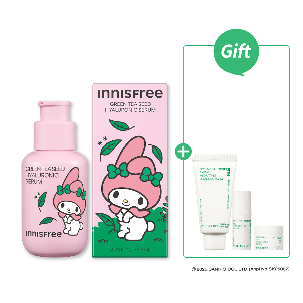 綠茶籽玻尿酸保濕精華80ml [美樂蒂限定版] innisfree