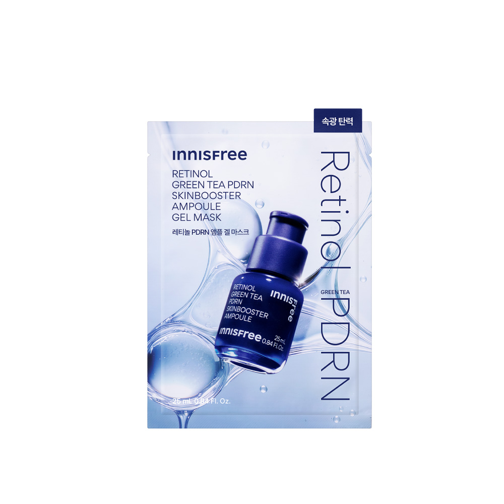 1%A醇PDRN水光安瓶果凍面膜 25ml innisfree Retinol greentea PDRN skinbooster ampoule gel mask