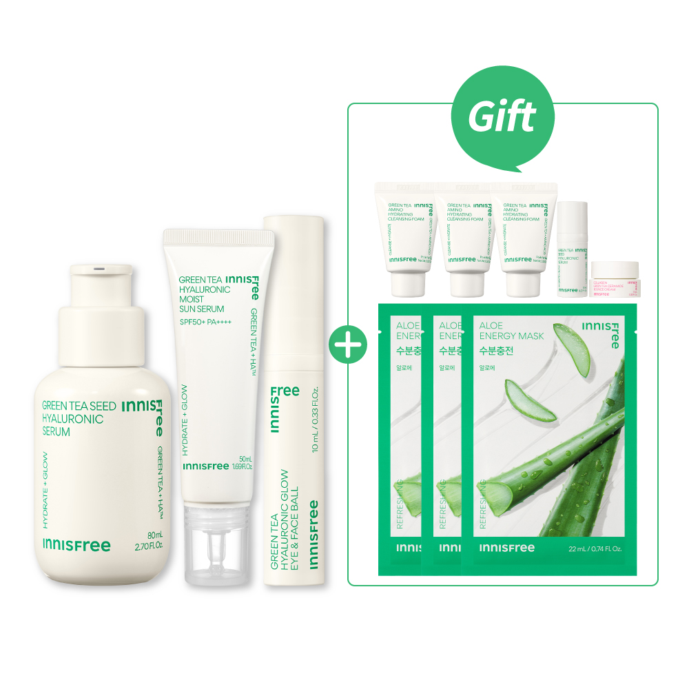 [7月限定] 綠茶保濕妝前防曬保養組 innisfree