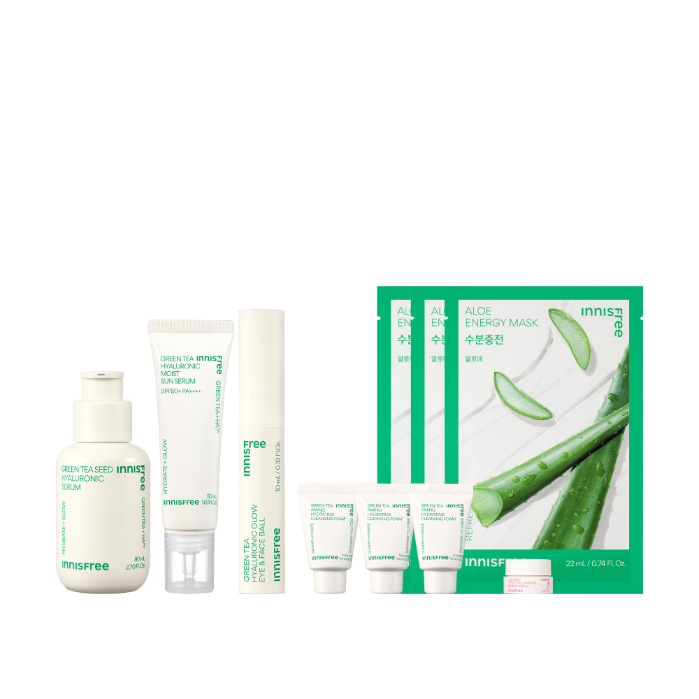 [7月限定] 綠茶保濕妝前防曬保養組 innisfree GTHS+eye+sun