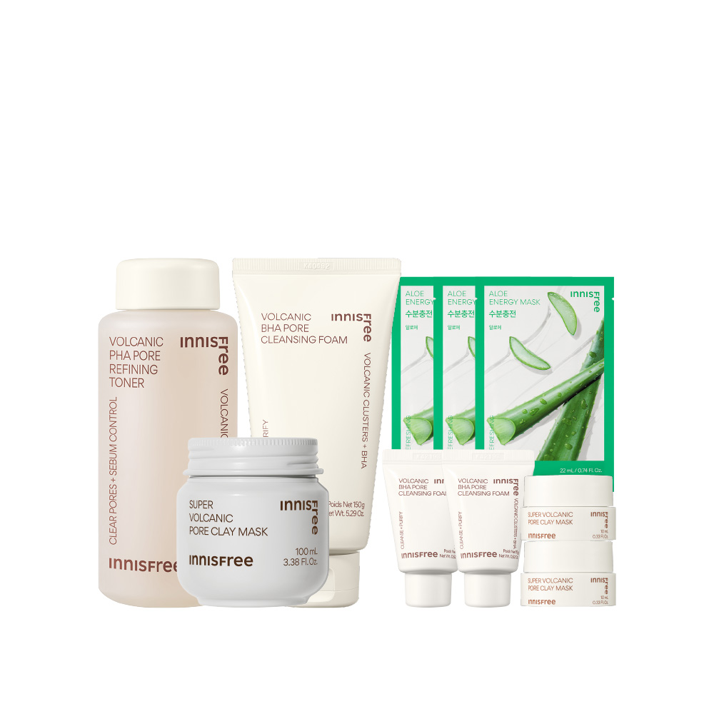 [8月限定] 火山泥潔淨收斂濕敷組 innisfree Vol toner+mask