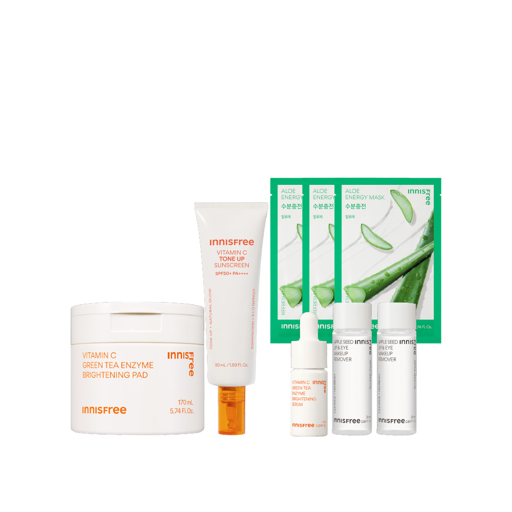 [8月限定] 維C透亮防曬保養組(潤色款) innisfree VCP+VC SUN