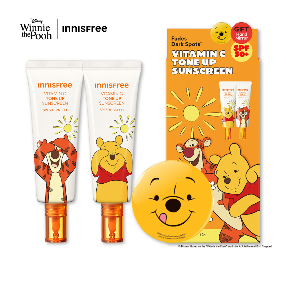 維他命C亮白潤色防曬霜2件組 (小熊維尼限定版) innisfree
