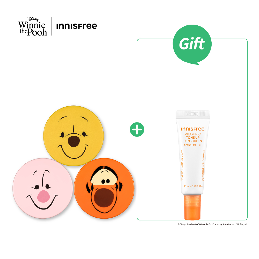 [小熊維尼限定版]控油蜜粉3入蒐藏組 innisfree