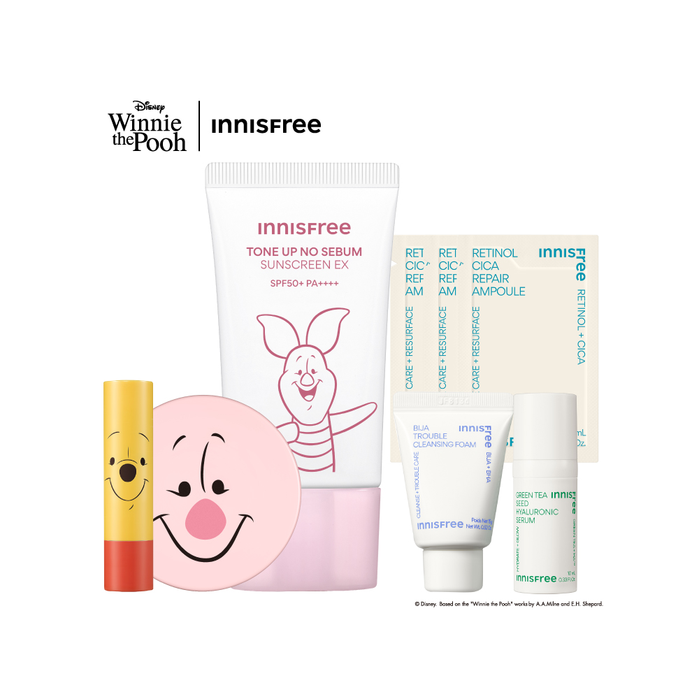 [小熊維尼限定版]小豬控油防曬蜜粉組 innisfree tonSun+powder01