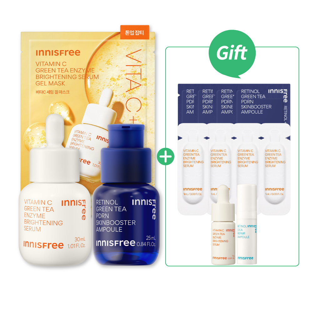 [10月限定] 早C晚A水光抗老組(進階版) innisfree