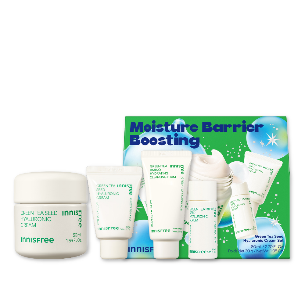 [聖誕限定]綠茶籽玻尿酸保濕霜組 閃耀版 innisfree
