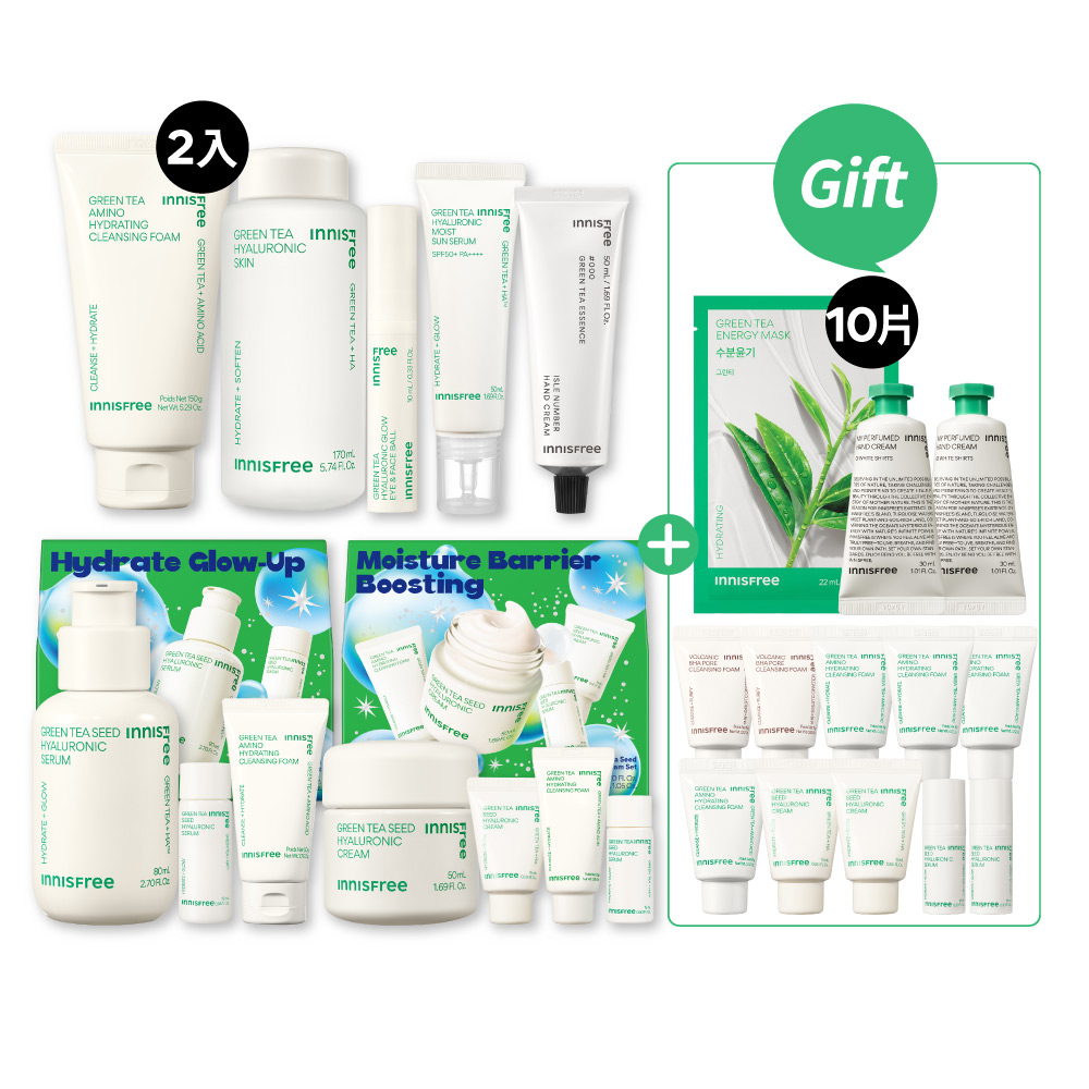 [買7送27]綠茶家族全方位保濕組 innisfree