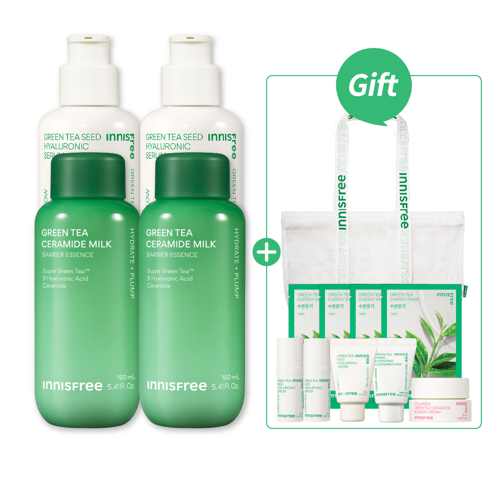 [雙11限定] 綠茶牛奶水保濕霸容量雙星組 innisfree