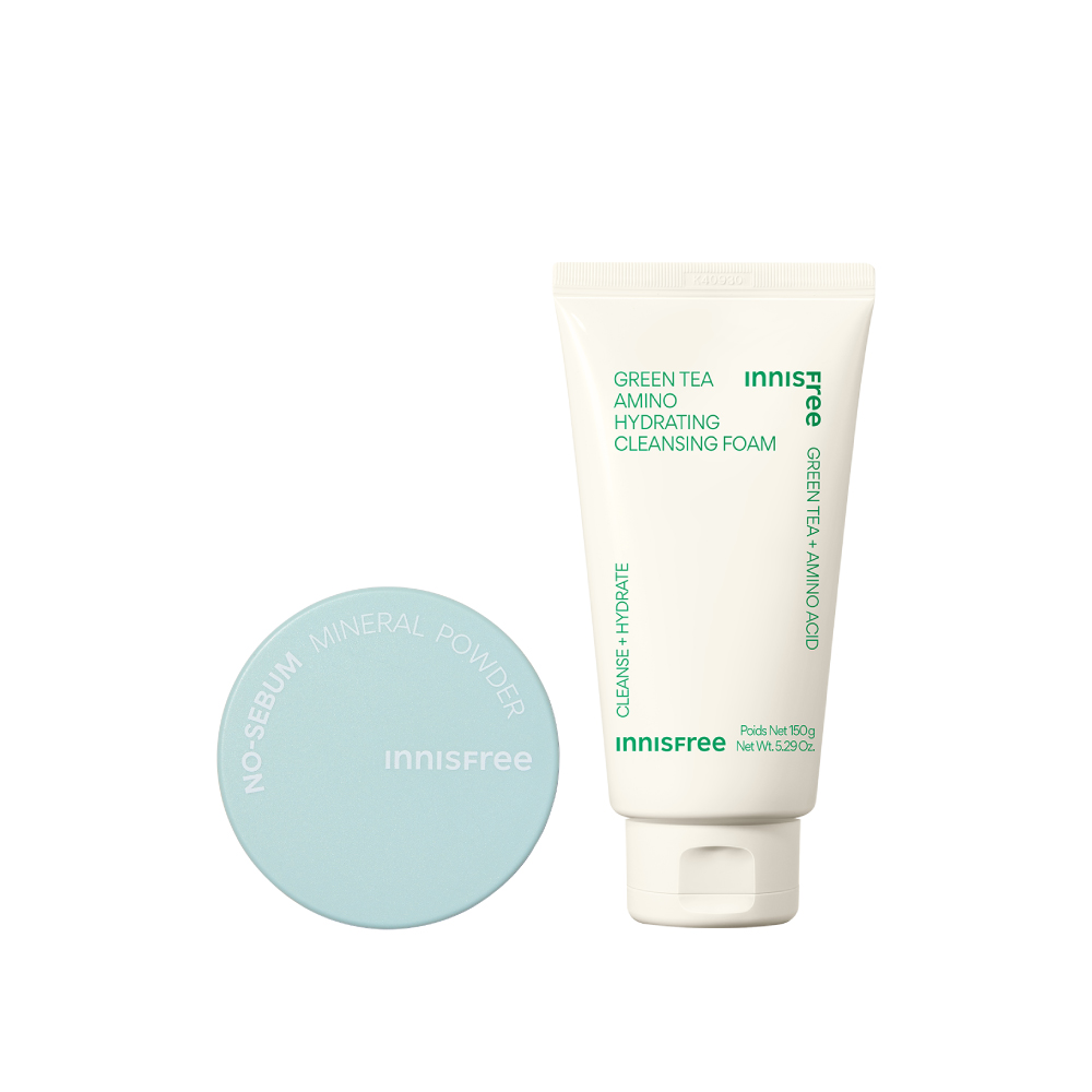【🎁交換禮物推薦】綠茶潔顏蜜粉組 innisfree Powder+GT foam