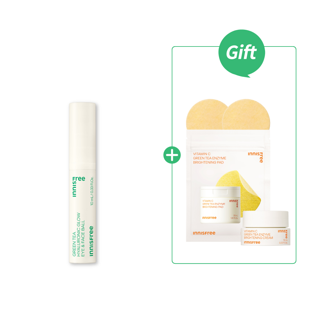 綠茶玻尿酸保濕滾珠眼部精華 10ml innisfree INNISFREE GREEN TEA HYALURONIC GLOW EYE FACEBALL