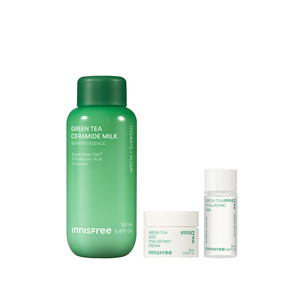 【倫倫團購優惠】綠茶神經醯胺牛奶水精華 innisfree lun set1