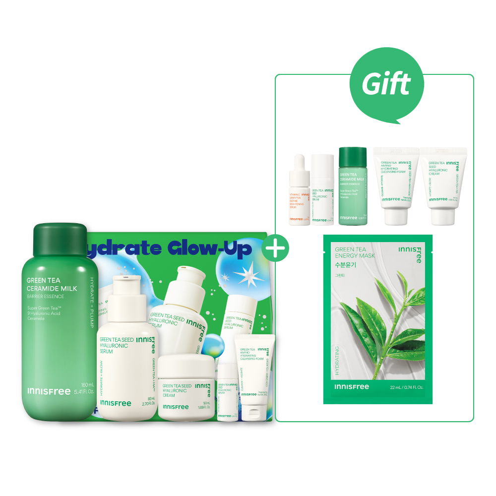 【倫倫團購優惠】綠茶爆水牛奶肌組 innisfree